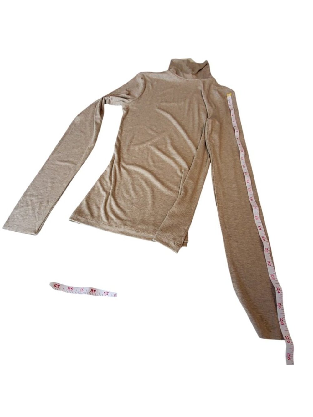 Universal Thread Womens Beige Turtleneck Long Sleeve  M Made Of Rayon & Spandex - Picture 5 of 12
